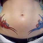 татуировка на лястовица по корем - снимка пример 32