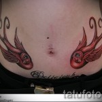 татуировка на лястовица по корем - снимка пример 33