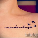 лястовична татуировка на ключицата - пример за снимка 15