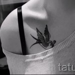 лястовична татуировка на ключицата - пример за снимка 23