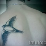 татуировка на лястовица на лопатката - пример за снимка 11