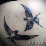 татуировка на лястовица на лопатката - пример за снимка 12