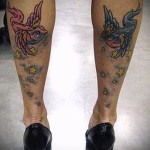 татуировка на лястовица на крака - пример за снимка 19