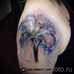 Tattoo -Aquarell Lilie - Foto eksempliel der Tätowierung 13072016 3