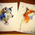 renard tatouage croquis colorés - voir les photos 2016.04.25. 3