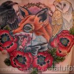 róka tatouage avec des fleurs - fotó fraîche de tatouage sur 03052016 1