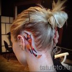 róka tetoválás a fül mögött - menő tetoválásfotó a 03052016 -on 1