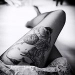 róka tetoválás a combon - menő tetoválásfotó a 03052016 -on 2