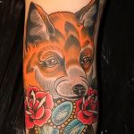róka tetoválás virágokkal - menő tetoválás fotó a 03052016 -on 1