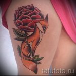 róka tetoválás virágokkal - menő tetoválás fotó a 03052016 -on 2