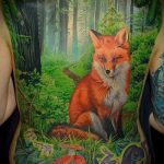 Fuchs -Tattoo auf seinem Rücken - ein cooles Tattoo Foto auf 03052016 1