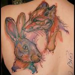 le renard et le lièvre de tatouage - frais photo de tatouage sur 03052016 1