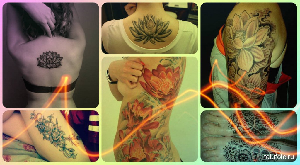Lótusz tetoválás fotók - a legjobb példák a kész tetoválásokra