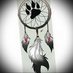 Tattoo dreamcatcher vázlat állat mancsával