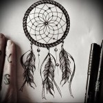 Dreamcatcher tetoválás vázlat - a mester munkája kézzel