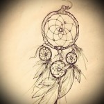 Dreamcatcher tetoválóvázlat - klasszikus ceruza