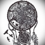 Dreamcatcher tetoválási vázlat - sok fekete színben