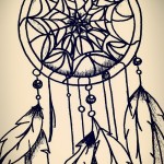 Dreamcatcher tetoválási vázlat - egyszerű rajz