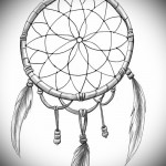 Dreamcatcher tetoválásvázlat - közeli rajz