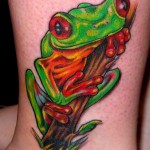 Béka tetoválás - a láb alján készült