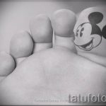 Mickey Mouse -Tattoo auf seinem Bein - das fertige Tattoo auf 16052016 1