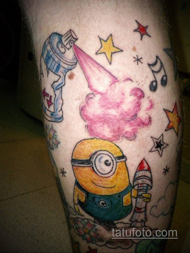 Fotó Tattoo Minion a karikatúrából 2019.12.12 №037 -Tetováló Minion a kosárból-