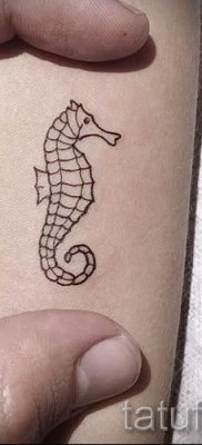 Tengeri ló tetoválás - fotó példa a kész tetoválásra a 49 jelentéséről szóló cikkhez