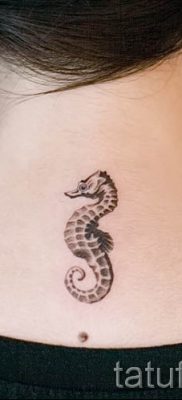 Tengeri ló tetoválás - fotó példa a kész tetoválásra a 42 jelentéséről szóló cikkhez