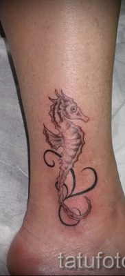 Tengeri ló tetoválás - fotó példa a kész tetoválásra a 33 jelentéséről szóló cikkhez