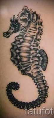 Tengeri ló tetoválás - fotó példa a kész tetoválásra a 32 jelentéséről szóló cikkhez