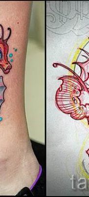 Tengeri ló tetoválás - fotó példa a kész tetoválásra a 19 jelentéséről szóló cikkhez