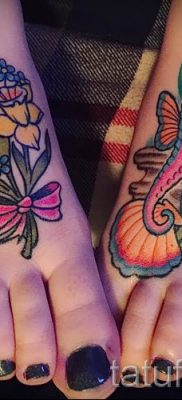 Tengeri ló tetoválás - fényképes példa a kész tetoválásra a 11 jelentéséről szóló cikkhez