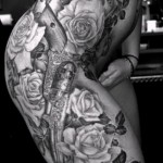 татуировка на бедрото и отстрани 1