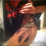 татуировки на бедрата на ловец на сънища - примери за готови татуировки на снимки 01022016 1