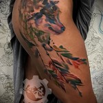 татуировки на бедрата на ловец на сънища - примери за готови татуировки на снимки 01022016 5