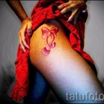 татуировки с лък на бедрата - примери за готови татуировки на снимки 01022016 6