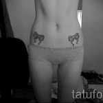 татуировки с лък на бедрата - примери за готови татуировки на снимки 01022016 8