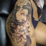 татуировка на лъв на бедро - примери за готови татуировки на снимки 01022016 3