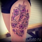 татуировка на бедрото с акварел 1