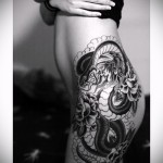 татуировка на бедро дракон - примери за готови татуировки на снимки 01022016 - 017