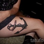 татуировка на котвата на бедрото 1