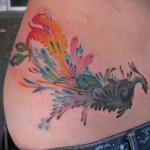 татуировка на паун на бедро - примери за готови татуировки на снимки 01022016 2