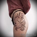 татуировка божури на бедрото - примери за готови татуировки на снимки 01022016 2