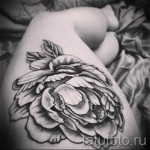 татуировка божури на бедрото - примери за готови татуировки на снимки 01022016 3