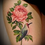 татуировка божури на бедрото - примери за готови татуировки на снимки 01022016 4