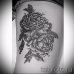 татуировка божури на бедрото - примери за готови татуировки на снимки 01022016 6