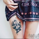татуировки божури на бедрото - примери за готови татуировки на снимки 01022016 8