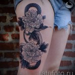 татуировки божури на бедрото - примери за готови татуировки на снимки 01022016 9