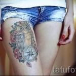 татуировка на бухал на бедрото - примери за готови татуировки на снимки 01022016 3