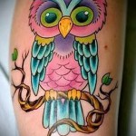 татуировка на бухал на бедрото - примери за готови татуировки на снимки 01022016 8